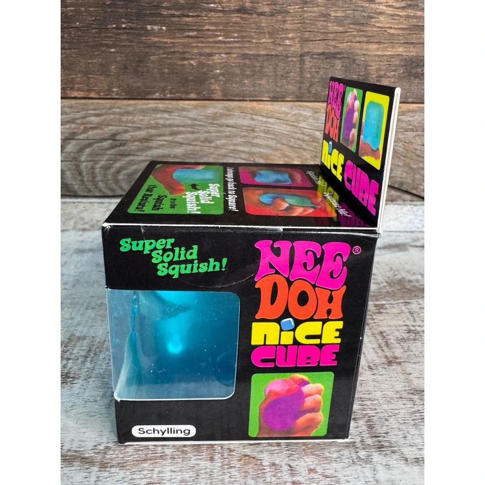 Schylling NeeDoh Nice Cube VIRAL Blue Squishy Stress Toy Brand New In Box NIB